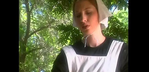  Prudish and technologically impaired Amish daughters found camcoder with tape where young blonde Melissa West had been shot in dirty movie